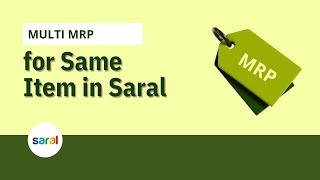 Multi MRP for Same Item in Saral [upl. by Worthy]