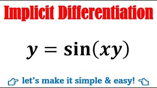 Implicit differentiation ysinxy [upl. by Ahsinelg]