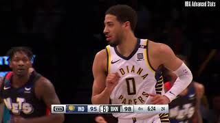 Career Game 255 Tyrese Haliburton Highlights vs BRK 04032024 [upl. by Ahsaercal]