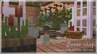 a rainy day on the flower shop 🌧️🌷  minecraft pe  ukiyo [upl. by Itin533]