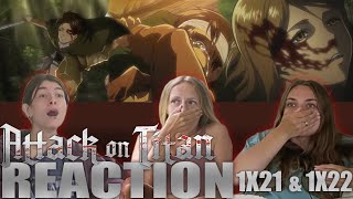 Attack on Titan SUB  1x21 amp 1x22 BEST EPISODES YET  Reaction [upl. by Henriha]