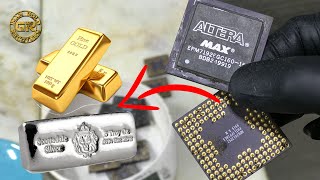 Gold amp Silver From Altera Ceramic CPU Processors  Gold Recovery  Silver Recovery [upl. by Yerffoej]