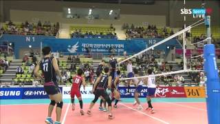 2014 인천아시안게임 남자배구 한국vs태국 [upl. by Glennon]