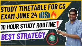 Study Timetable to Crack June 2024 CS exams CS Executive CS Professional [upl. by Pomfret]