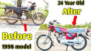 Honda CG 125 98 model complete restoration and expense detail  Pak Bike Repairing [upl. by Anuaik]