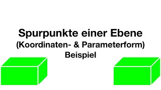 Spurpunkte einer Ebene Koordinaten amp Parameterform  Beispiele [upl. by Haleigh]