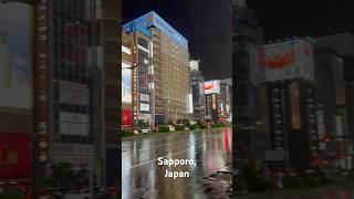 Rainy night downtown Sapporo Japan  October 23 2024 [upl. by Vihs615]