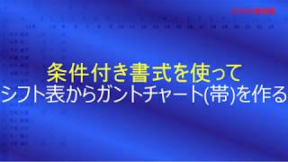 条件付き書式を使って、シフト表からガントチャート帯を作る [upl. by Endor]