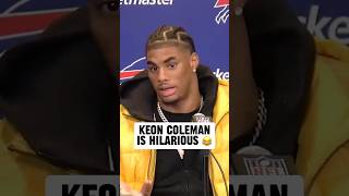 New Bills rookie WR Keon Colemans first press conference is comedy 😂 via wkbwbuffalo [upl. by Ketti]