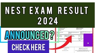 NEST Exam Result 2024  How To Check Nest Exam Result 2024 [upl. by Aihset]