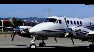 Beechcraft King Air 200 Startup and Takeoff From San Carlos KSQL [upl. by Beshore543]