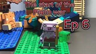 The start of the Piglin war Ep 6 Lego Minecraft [upl. by Hadeehuat]