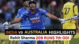 Rohit Sharma 209 vs Australia 7th ODI Match Full Hd highlights 2013 Ball by Ball [upl. by Nyssa]