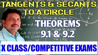 THEOREMS 91 amp 92 TANGENTS AND SECANTS TO A CIRCLE [upl. by Einnim]