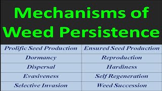 Mechanisms of Weed Persistence [upl. by Trilbie]