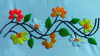 Beautiful borderline embroidery Design [upl. by Ddal]