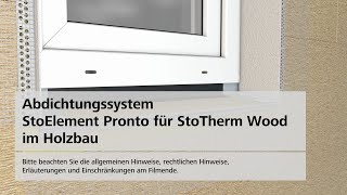 Abdichtungssystem StoElement Pronto für StoTherm Wood im Holzbau [upl. by Dranik]