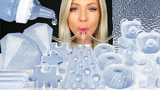 ASMR CLEAR FOOD KONNYAKU JELLY RECIPE ISOMALT CANDY HEARTS EDIBLE GLITTER SYRINGE SHOT MUKBANG 먹방 [upl. by Killam905]