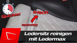 Ledersitz richtig reinigen Quickie  speckiges Leder wieder aufbereiten und schönes mattes Finish [upl. by Aneez]