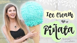 How to Make a Pinata with Paper Mache  SoCraftastic [upl. by Idihsar466]