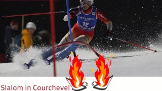 Ski Alpin Womens Night Slalom Courchevel 2run Highlights 2023 [upl. by Ahsienak]