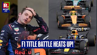 Lando Norris amp Max Verstappen CLASH Again at Mexican GP  With Verstappen Getting 20second Penalty [upl. by Ardnuassac]