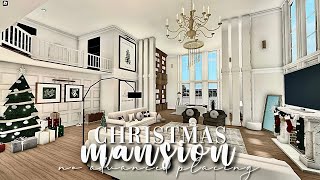 Bloxburg No Advanced Placing Christmas Family Mansion 333k  No Large Plot  Winter House Build [upl. by Aniakudo]