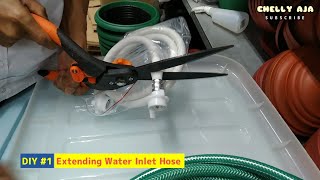 Extending Washing Machines Water Inlet Hose with Clamps  DIY 1 [upl. by Caterina]