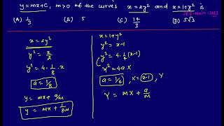 The distance of the point62sqrt2 from the common tangent ymxc of the curves x2y2 amp x1y2 [upl. by Jos]