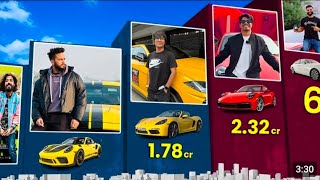 Top 10 youtubers car collection carryminati soravjoshivlogs crazyxyz [upl. by Nojel939]