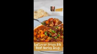 Leftover Prime Rib Beef Barley Soup Recipe by Bake It With Love leftoverideas [upl. by Dunc]