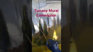 Tuscany mural commission on old dirty utility building muralpainting commissionedart painting [upl. by Silvie]