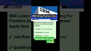 IBM hiring freshers now👍🏻 అప్లై చేసుకోండి techagent20  Software jobs  It Jobs  Career shorts [upl. by Gettings]