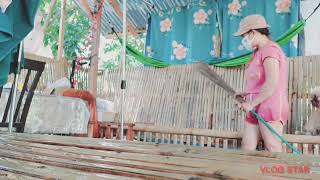 CLEANING MY NIPA HUT AND WASH TSI ZHU PET YUMIE [upl. by Elocan]