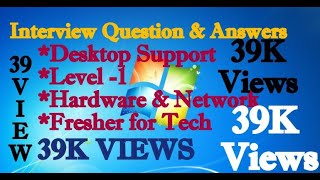 Interview Questions amp Answer for Desktop SupportLevel1Freshers Hardware Engineer  Hindi [upl. by Gris]