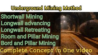 Room amp Pillar MiningLongwall advancing amp RetreatingBord amp PillarMiningShortwall Mining Method [upl. by Aimahs]