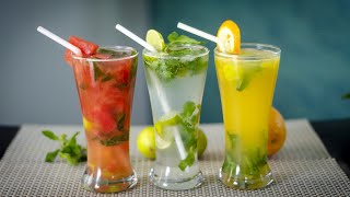 Mojito Drinks  Virgin Mojito  Orange Mojito  Watermelon Mojito  Mocktails  Summer Drinks [upl. by Anneirb]