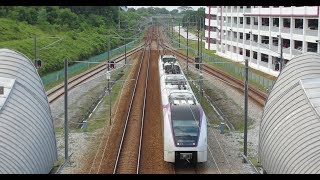 KLIA Transit trains at Salak Tinggi ERL Station Passenger trains in Malaysia [upl. by Armyn]