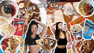 EATING LIKE LINDA SUN  ft Lilly Sabri pancakes popcorners bing [upl. by Wylma]