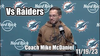 Coach Mike McDaniel Post Game Condensed Interview Vs Raiders amp IMO Miami Dolphins Football [upl. by Maurene]