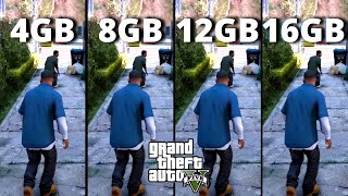 GTA 5\V  4gb vs 8gb vs 12gb vs 16gb  Ram Test  Biggest Comparison [upl. by Whitcomb]