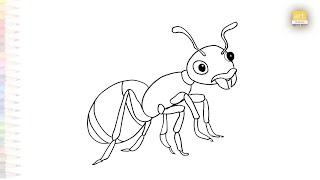 Ant easy drawings  Insect drawing sketches  How to draw an Ant step by step easily  artjanag [upl. by Sixel]