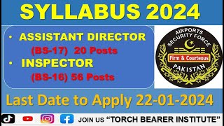 Inspector ASF Syllabus 2024 Assistant Director ASF Syllabus 2024 ASF Jobs 2024 ASF New Jobs [upl. by Marelda292]