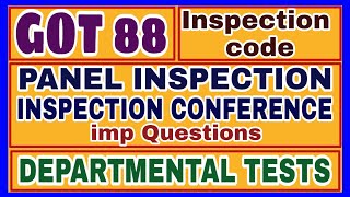 PANEL INSPECTION  INSPECTION CODE  GOT 88  INSPECTION PANEL  DEPARTMENTAL TESTS [upl. by Nannahs288]