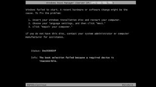 FIX The Boot Selection Failed Because A Required Device Is Inaccessible 0xc000000f [upl. by Alegna]