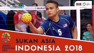 Sukan Asia Indonesia Sepak Takraw  MAS lwn KOR  Set 1  Kumpulan B  Astro Arena [upl. by Ativahs]