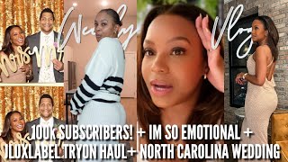 vlog  WE HIT 100k 🥹 IM SO EMOTIONAL  jluxlabel try on haul  luxury Charlotte hotel  wedding [upl. by Anaiuq]