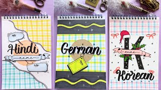 Top 7 Creative Front Page Designs for Language Subjects ✒️  Make Your Notebook Shine [upl. by Acissehc716]