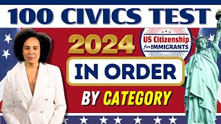 NEW 100 Civics Citizenship Test By Category US Citizenship Interview 2024 Questions and Answers [upl. by Cliffes]