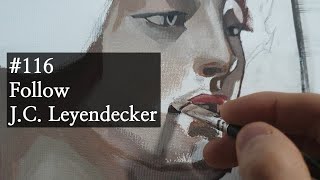 🎨Drawing Follow quotJC Leyendeckerquot Acrylic Painting 116 [upl. by Hedwiga255]